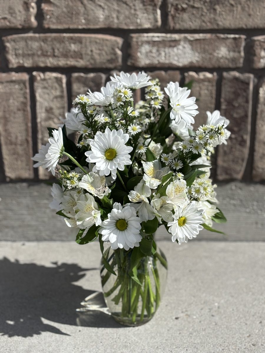 Spring Basket - Bright spring flowers in a basket arrangement